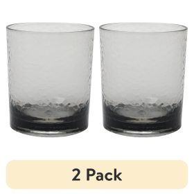 (2 pack) 14-Ounce Tritan Short Hammered Tumbler, Smoke