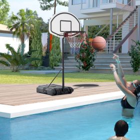 Height Adjustable Basketball Hoop, Portable Basketball Stand, 30 Backboard, Indoor Outdoor Goals Set For Kids Youth Adults (Color: Black)