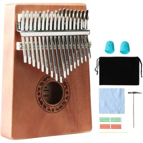 Thumb Piano 17 Keys, Portable Mbira Finger Piano Gifts For Adults Music Instrument Thumb Pianos (Option: Natural)