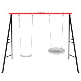 Swing Stand, For Children And Adults, 500 Lbs Heavy-duty Metal A-frame Backyard Swing, For Indoor And Outdoor Use, Red, Stand Only TEMU Can Only (Color: Red)